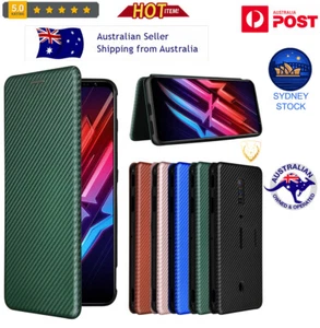 Textura de Fibra de Carbono Magnética Horizontal Abatible TPU + Estuche de Cuero para Red Magic - Imagen 1 de 17
