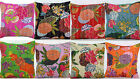 Cushion Cover: India Handmade Floral 100% Cotton Embroidered Kantha Pillow Cover
