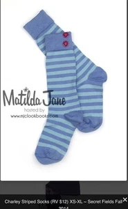 Matilda Jane Secret Fields Charley Striped socks Size XL New! - Picture 1 of 4