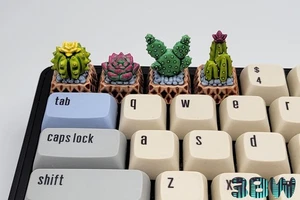 Cactus Keycap Set | Handpainted Resin Artisan Caps | Cherry MX | Succulents - Picture 1 of 10