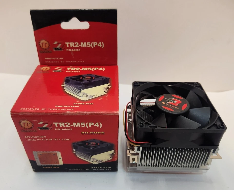 NOS 2004 Thermaltake TR2-M5 CPU Fan Cooler A4005 for Intel P4 up to 3.2 GHz - Image 1 of 4