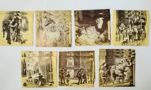 Vtg Set 15 Christmas Woodcuts Blank Greeting Cards Victorian Santa Thomas Nast - Picture 1 of 10