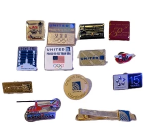 Prendedores de piloto United Airlines - Juegos Olímpicos, 50 años, LAX - Lote de 14 - Imagen 1 de 8