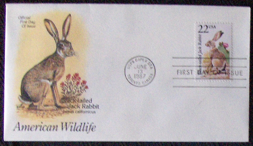 US FDC American Wildlife SC #2305 BLACKTAILED JACK RABBIT, Toronto 1987. - Image 1 of 1