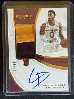 2022 Panini Immaculate #107 Luguentz Dort 2019 Rookie Patch Autographs #/99 - Image 1 of 2