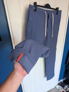 Spoke Fridays Linen Build B Blend Drawstring Chinos Blue - W36/L32 - RRP £140 - Picture 1 of 11
