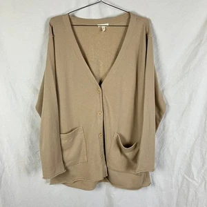Eileen Fisher Bio Baumwolle Strickjacke Gr. XL beige minimalistisch ruhig Luxus Boho - Bild 1 von 9