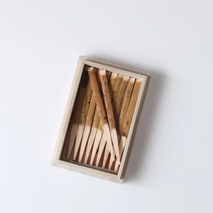Kuromoji Wood Dessert Picks -  (9 cm, 20 pcs, Paulownia Box) Made In Japan - Picture 1 of 10
