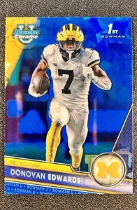 2023 Bowman U Chrome Sapphire Edition DONOVAN EDWARDS #42 NCAA RC Wolverines - Picture 1 of 4