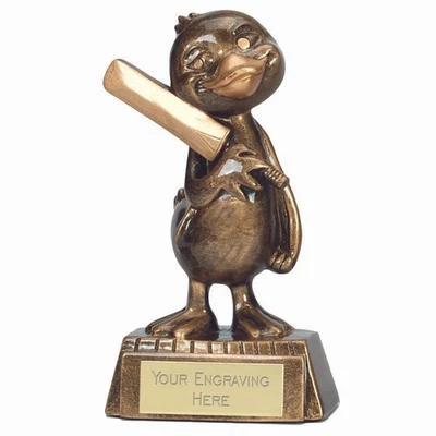 TROPHY SUPERSTORE Grille Ente Trophäe 13,5cm kostenlose Gravur 35 Buchstaben, Schlagmann, Bowler