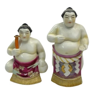 Vintage Sumo Warriors TOSHIKANE Salt Pepper Shakers ARITA Porcelain 2.5” - READ - Picture 1 of 24