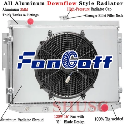 3 Row Radiator&Shroud Fan For 1973-1974 DODGE CHARGER CORONET/PLYMOUTH 7.2L V8 - Изображение 1 из 4