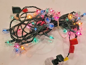 Vintage String of 50 Flower Tulip Christmas Lights Multicolor Bulbs - Picture 1 of 4