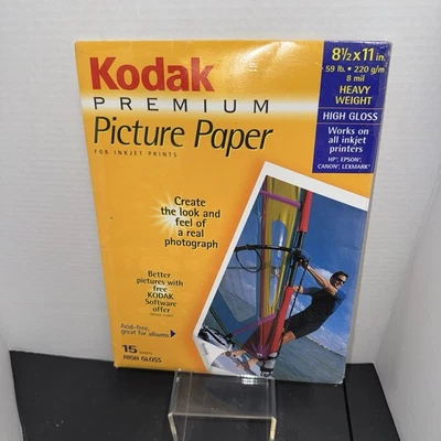 KODAK Premium Picture Paper 8.5x11 in. High Gloss 15ct Heavy Weight (SHIPS FREE) - Image 1 of 2