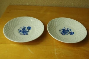 2 Saucers, Enoch Wedgwood Tunstall, Blue Rose Ironstone, 5 1/2", Scalloped Edges - Picture 1 of 8