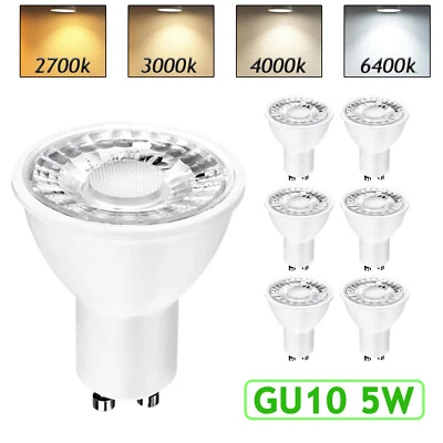 LED GU10 Bulbs Spot Lights Dimmable Warm Cool Daylight White Downlight Lamps 5W - Image 1 of 4