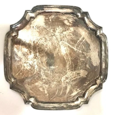 Elegante bandeja plateada Lunt Silversmiths 1992 - bandeja vintage atemporal Foto 1 de 4