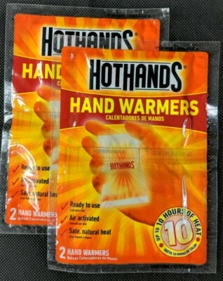 HOTHANDS 2 packs of HOT HANDS Hand Warmers, 2 Hand Warmers per pack, 10 hours of heat New