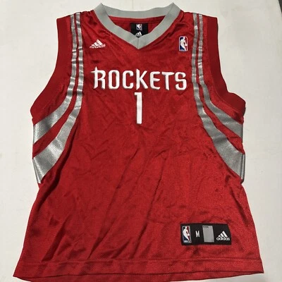 Футболка универсального игрока Tracy McGrady No1 Houston Rockets Sewn Adidas молодежная M 10-12 б/у в отличном состоянии - Изображение 1 из 4