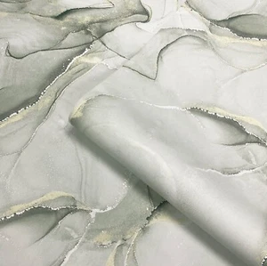 Papel Pintado Muriva Mármol Elíseo Verde y Dorado 212513 Diseño Moderno - Imagen 1 de 8