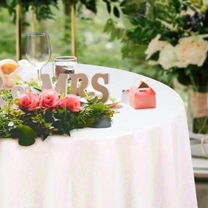 Sequin Tablecloth Round 60 Inches Iridescent White Table Cloth Birthday Decor... - Picture 1 of 7