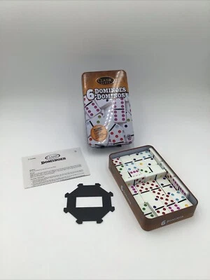 Double 6 Dominoes Game Tin Case TCG Classic Games 2016 COMPLETE 28pc Domino Set - Image 1 of 4