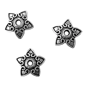 50 pcs Antiqued Tibetan Silver 12mm Star Heart Flower Cap Beads Caps Findings - Picture 1 of 3