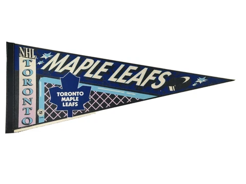 Vintage 1980's Toronto Maple Leafs NHL Felt Collectors Full Size PENNANT Flag Cover