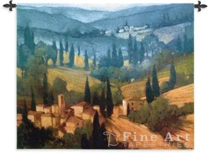 "Tapiz de pared de colina con vista al valle de la Toscana 53x44" - Imagen 1 de 1