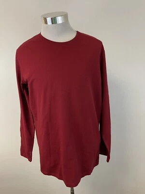 Camisa Luxor Para Hombre Camiseta Grande Roja Sólida Manga Larga Elastizada Cuello Redondo N48 Foto 1 de 4