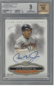 CAL RIPKEN JR 2013 TOPPS TIER ONE BASEBALL AUTÓGRAFOS 49/50 #TTA-CRJ BGS 9/AU 10 - Imagen 1 de 1