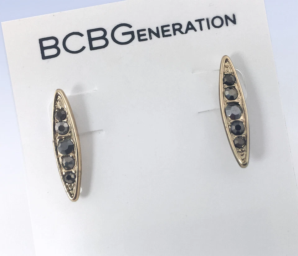 BCBGeneration 金色和赤铁矿水晶侯爵式耳钉耳环 — 第 1/1 张图片