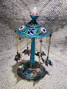 Multicolor Cloisonne Elephant Merry Go Round Vintage - Picture 1 of 7