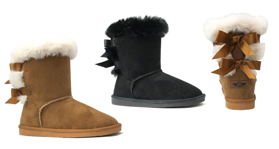 NUEVAS Botas Clásicas de Nieve Media para Niñas con Lazo de Mariposa Invierno Moda Bota Foto 1 de 1