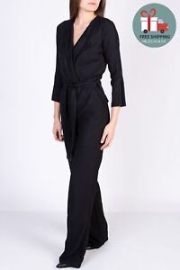 RRP€430 ELISABETTA FRANCHI Jumpsuit IT40 US4 S Lame Effect Belted Made in Italy