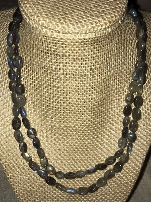Collar de doble filamento con cuentas de labradorita Barse NUEVO Foto 1 de 4