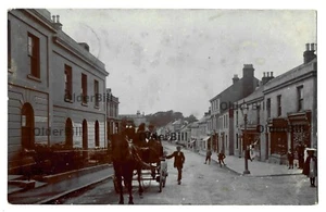 RP Plympton shops horse cart boys girls 1906 postmark postcard Plymouth Devon - Picture 1 of 2
