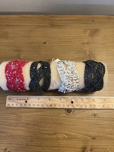 Beaded Bracelet Cuff Bangle Wire Braided $5.50 Each Or Lot Of 7 For $28! - Picture 1 of 6