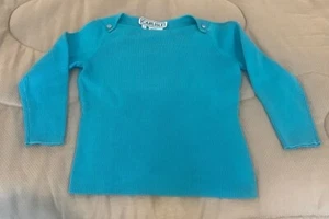 Carlisle Women Turquoise Blue Pullover Cotton Blend Sweater M - Picture 1 of 5