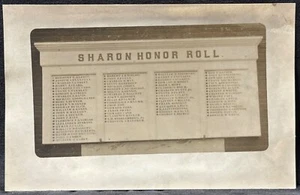 SHARON CT~FOTO REAL POSTAL RPPC~SHARON HONOR ROLL-MONUMENTO CONMEMORATIVO MILITAR - Imagen 1 de 3