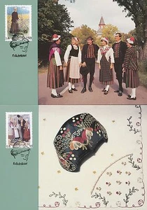 Aland Finland 1993 Maxi Card nr 10-11 - Folk Dresses - Cap Shawl - Bild 1 von 3