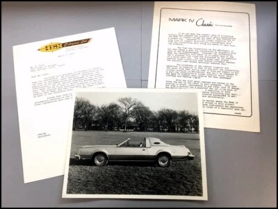 1975 Lincoln Mark IV Convertible Town Car Car Sales Brochure Folder and Letter Foto 1 de 3