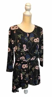 NWT! Chaus Long Sleeve Floral Dress/Long Shirt. Formal/Casual Size XL Comfy/chic - Image 1 of 4