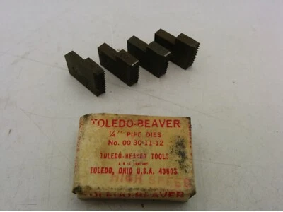 VINTAGE TOLEDO BEAVER  PIPE DIES, 1/4", No. 00 30-11-12, NIB - Image 1 of 4
