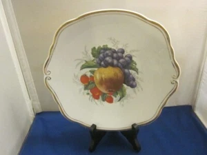 Plato Sheriden Staffordshire England Bone China 9" con adornos de frutas y oro - Imagen 1 de 4