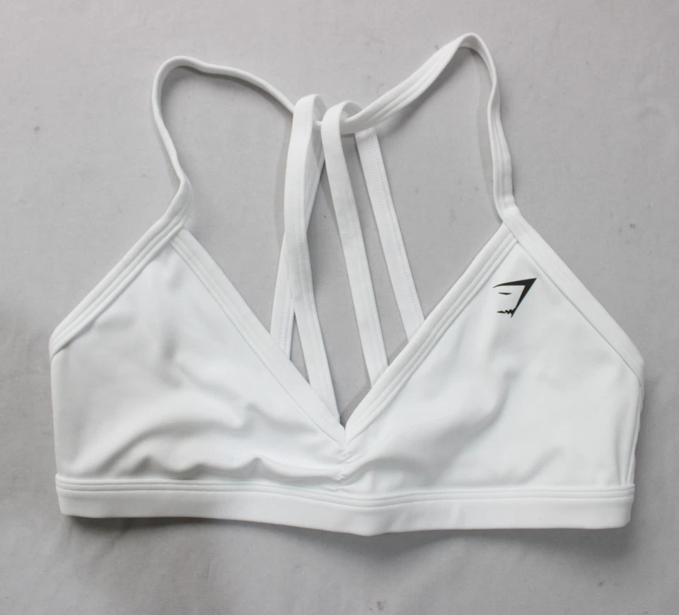 Gymshark White Light Support Minimal Sports Bra Women's Small