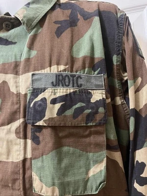 US Army JROTC Woodland Camo Combat Jacket Medium  - Image 1 of 4