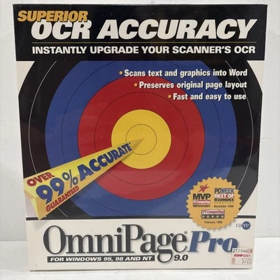 Vintage OmniPage Pro 9.0 Windows Upgrade OCR Scanner Software 95  New - Image 1 of 4