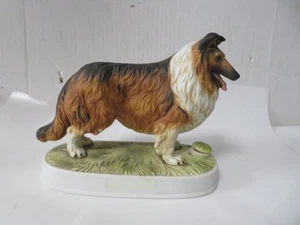 Vtg 1975 Lionstone English Rough Collie Sculptured Porcelain Decanter Empty - Picture 1 of 9