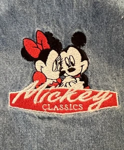 Vtg Mickey Mouse Minnie Dress Denim Size Medium Girls Excellent - Picture 1 of 5